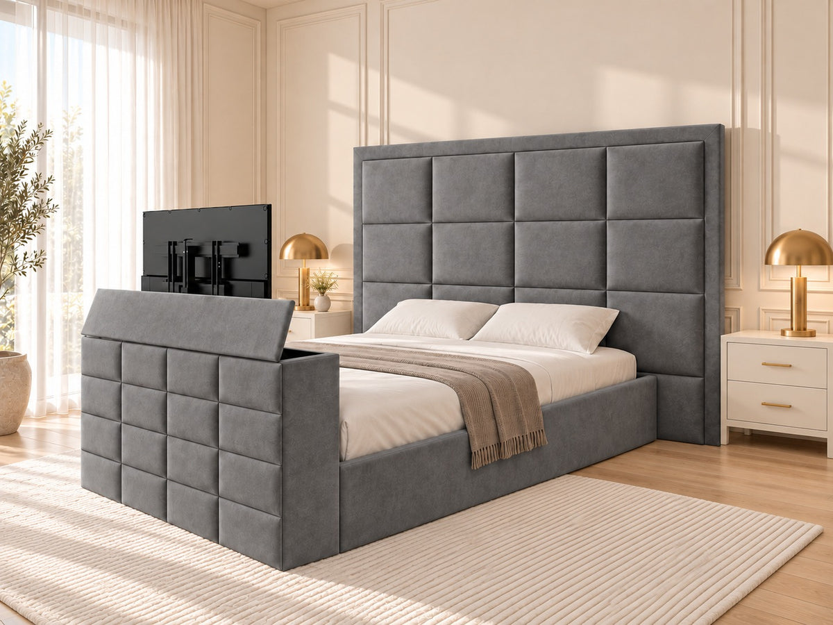 New York Upholstered TV Bed Frame