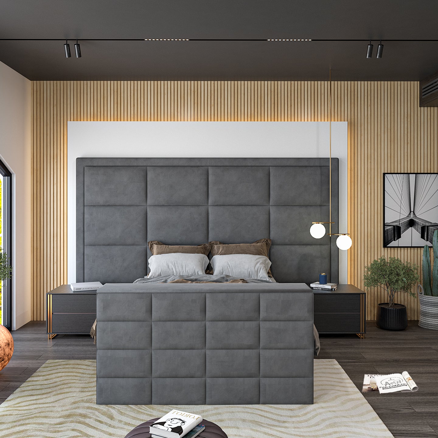 New York Upholstered TV Bed Frame