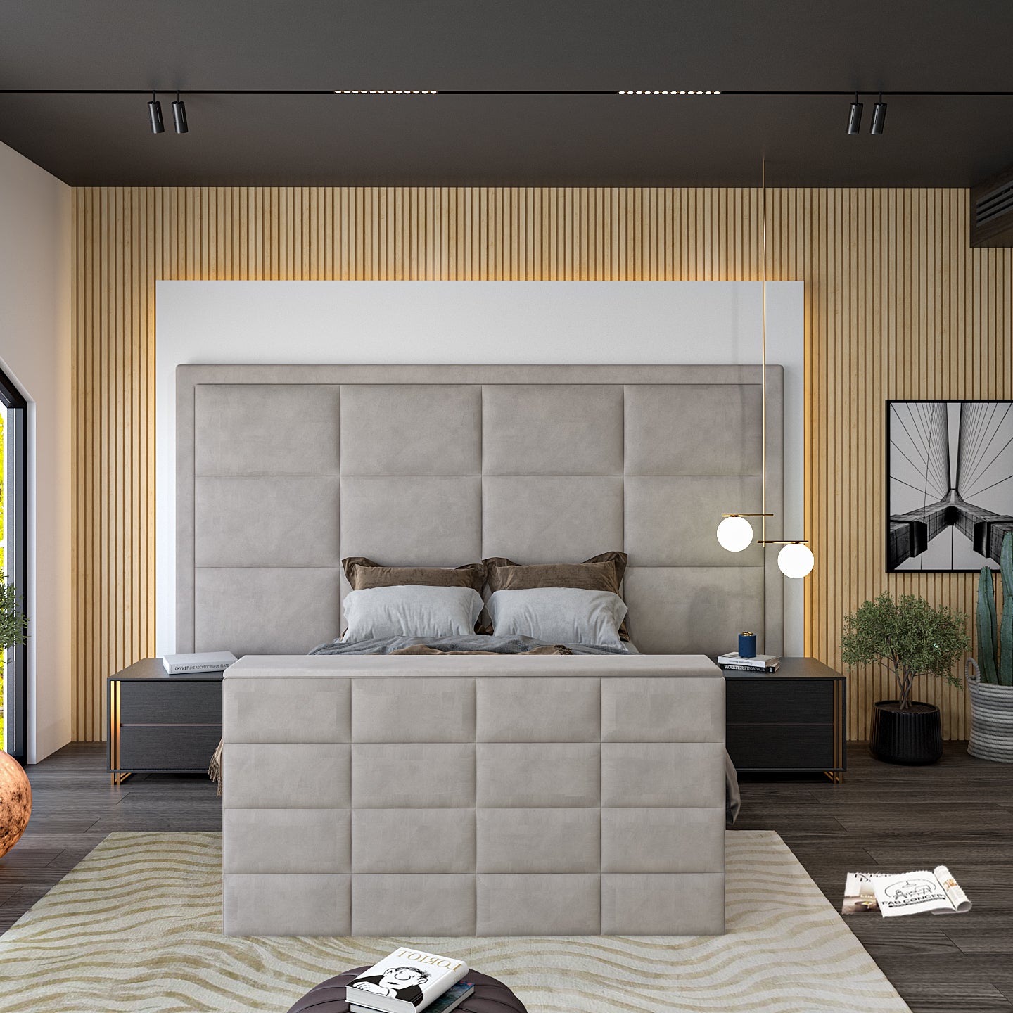 New York Upholstered TV Bed Frame