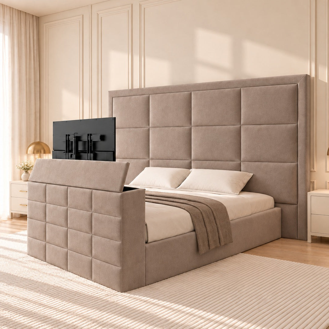 New York Upholstered TV Bed Frame