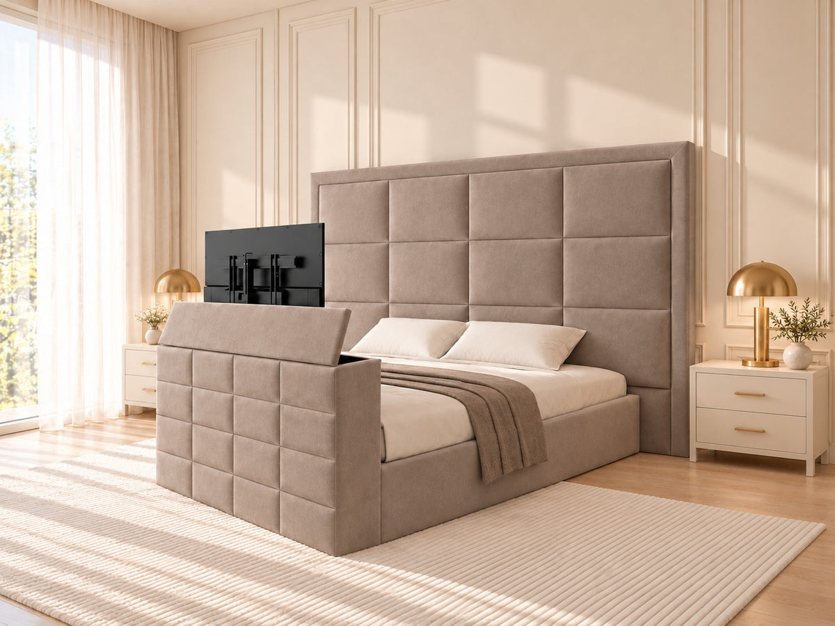 New York Upholstered TV Bed Frame