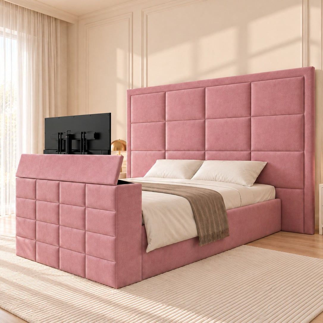 New York Upholstered TV Bed Frame