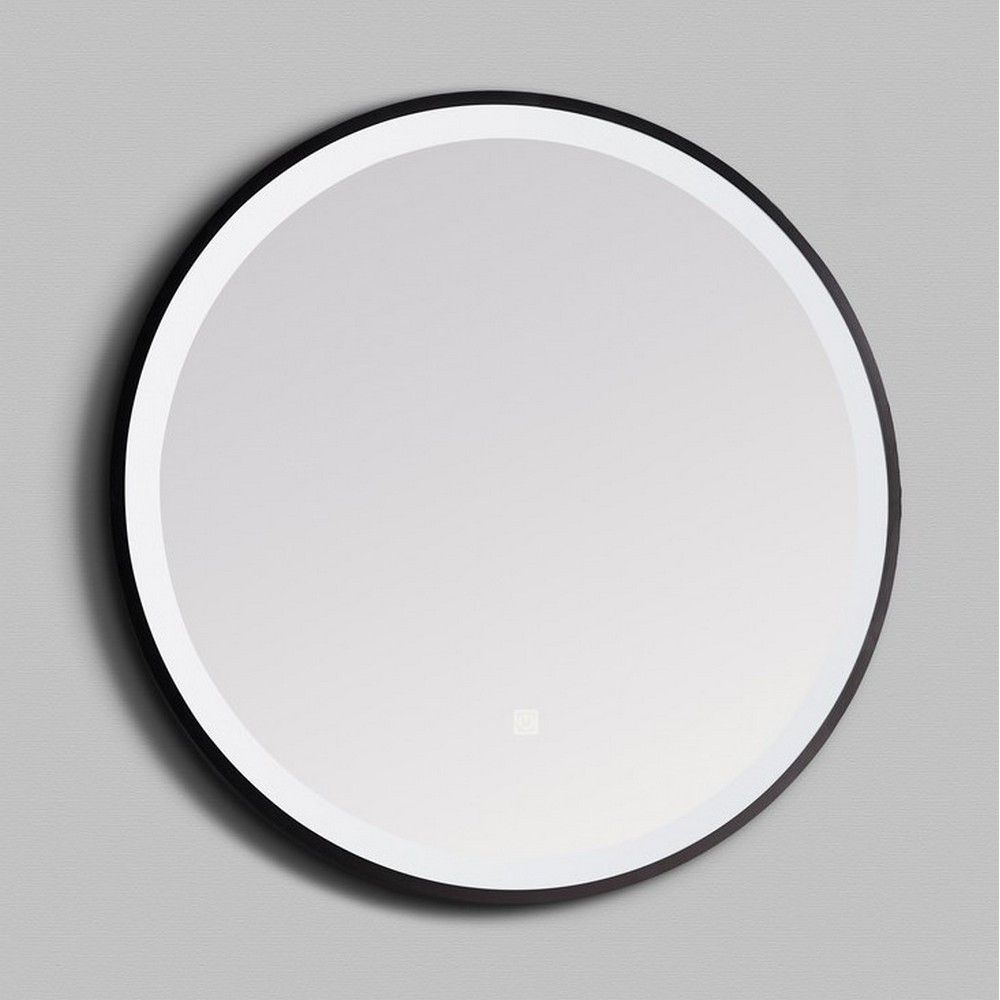 Noir Matt Black 600mm LED Round Mirror