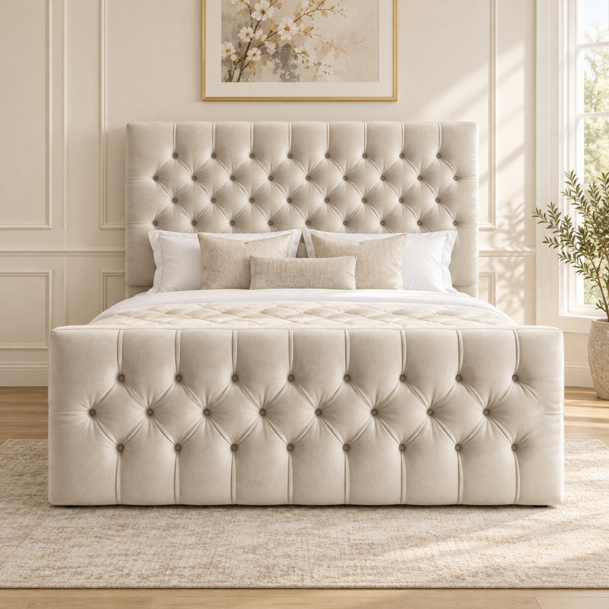 Novara Upholstered Soft Velvet Bed Frame
