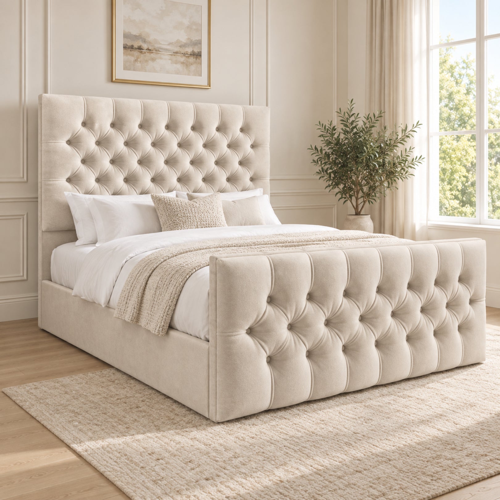 Novara Upholstered Soft Velvet Bed Frame
