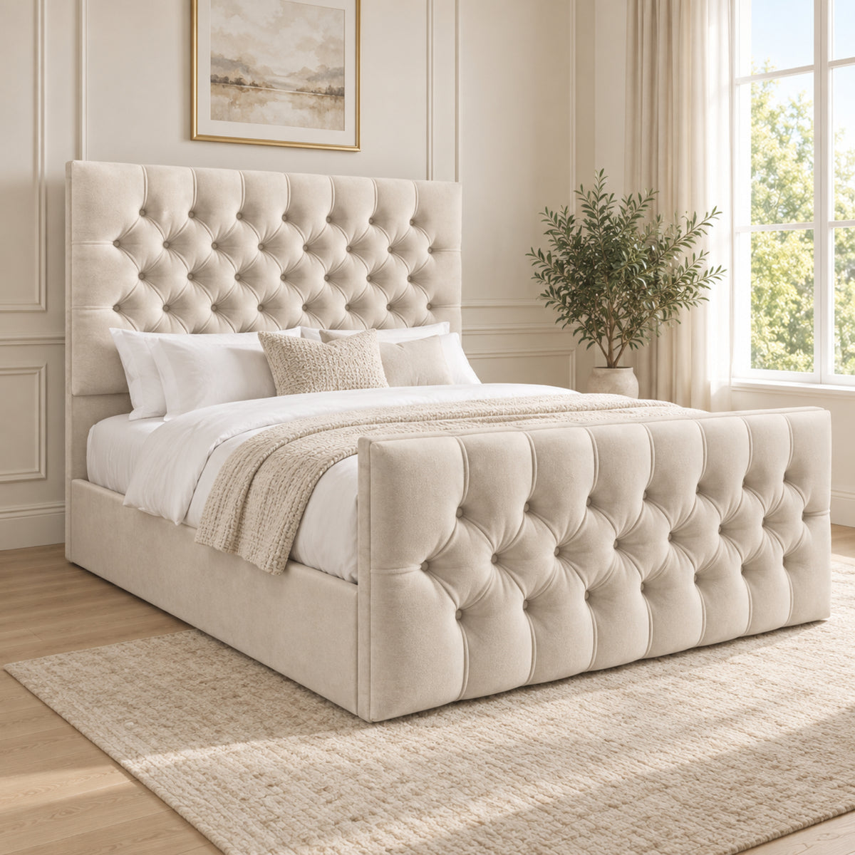 Novara Upholstered Soft Velvet Bed Frame