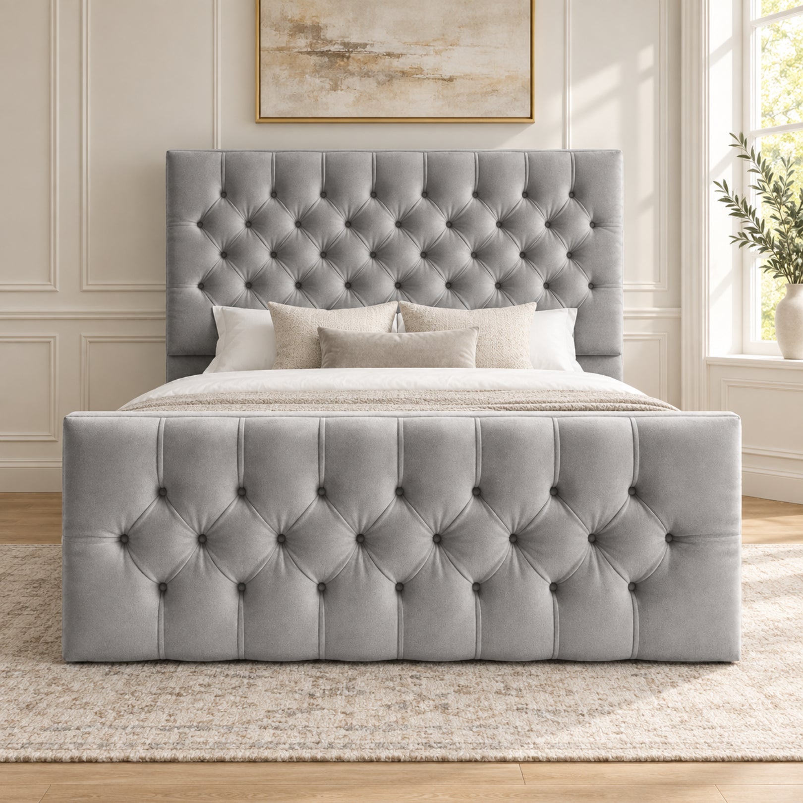Novara Upholstered Soft Velvet Bed Frame