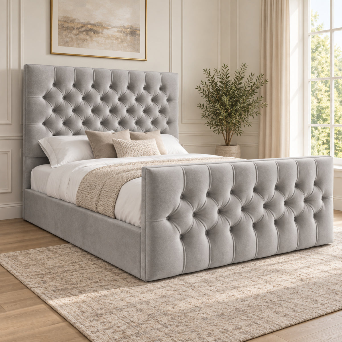 Novara Upholstered Soft Velvet Bed Frame