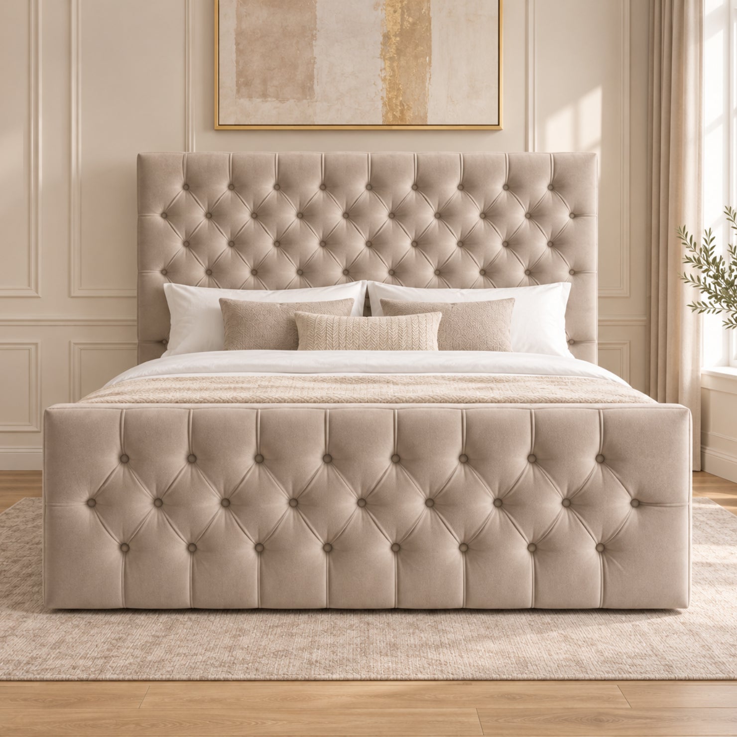 Novara Upholstered Soft Velvet Bed Frame
