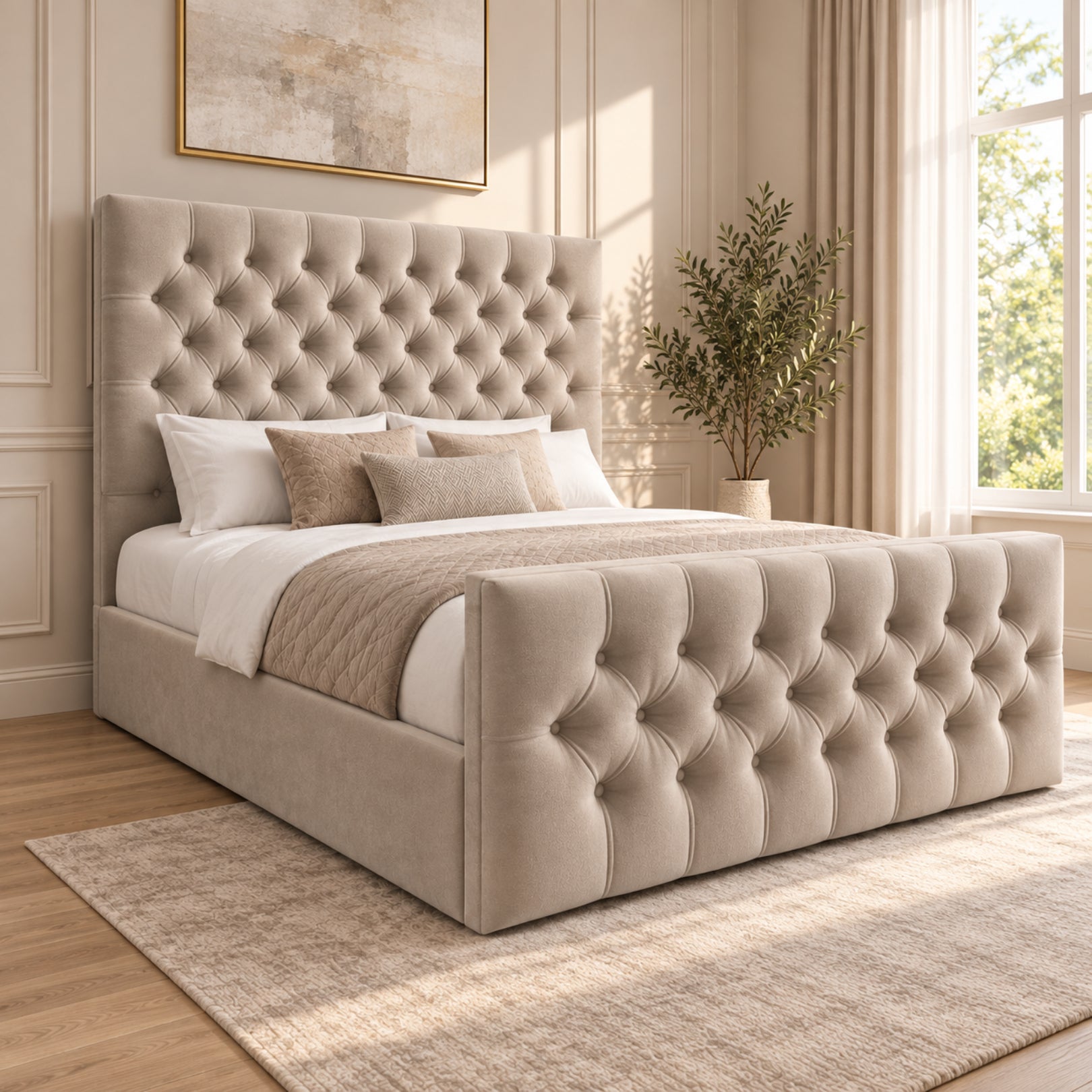 Novara Upholstered Soft Velvet Bed Frame