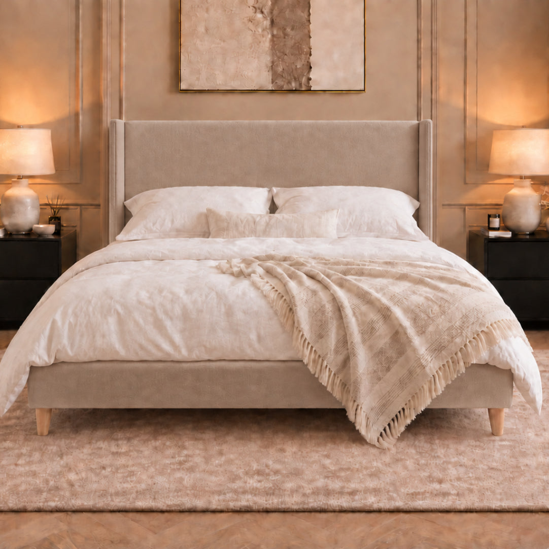 Juliette Boucle Upholstered Bed Frame