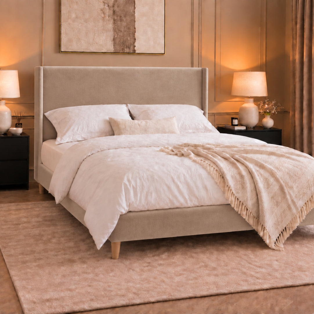 Juliette Boucle Upholstered Bed Frame