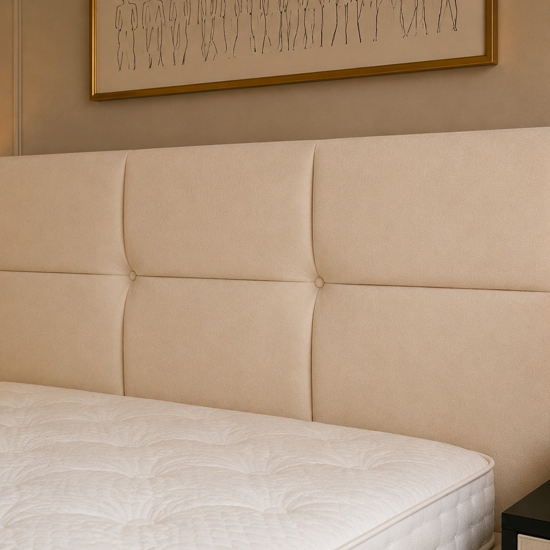 Pienza Square Panelled Buttoned Headboard Upholstered Bed Frame