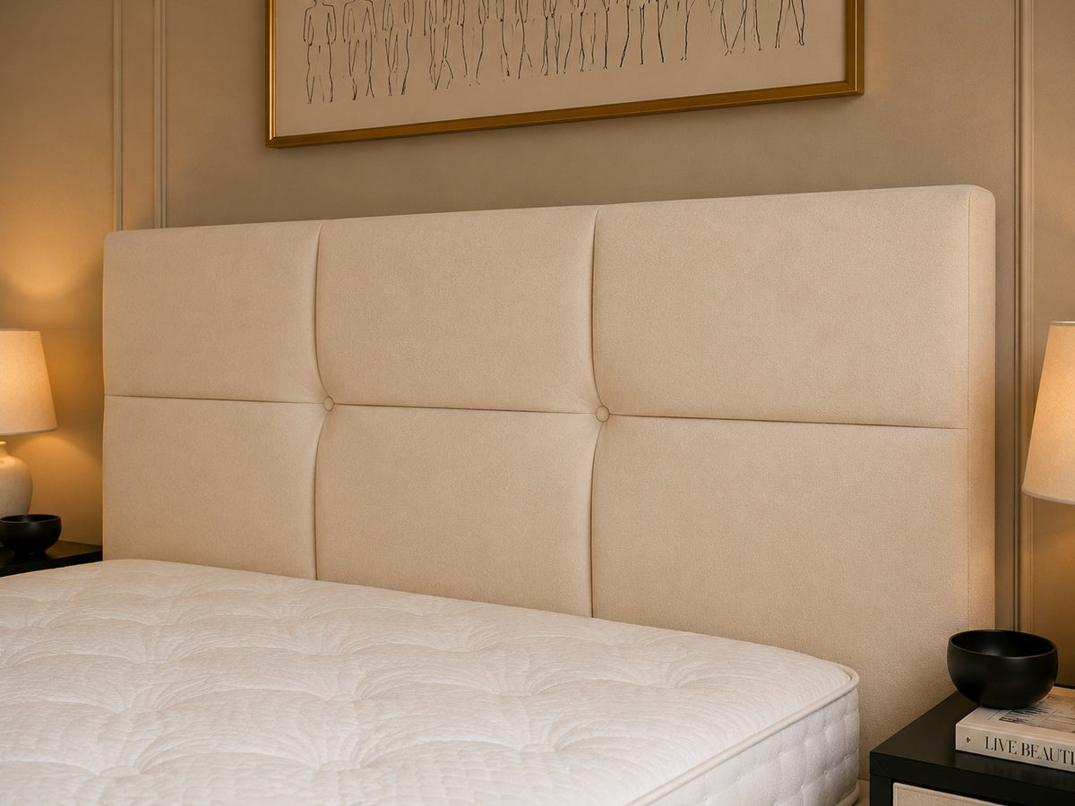 Pienza Square Panelled Buttoned Headboard Upholstered Bed Frame