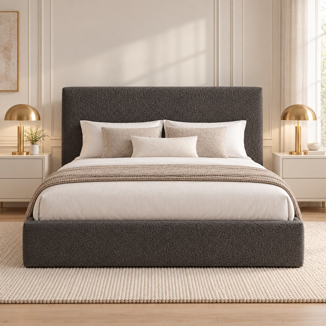 Pierre Boucle Upholstered Bed Frame