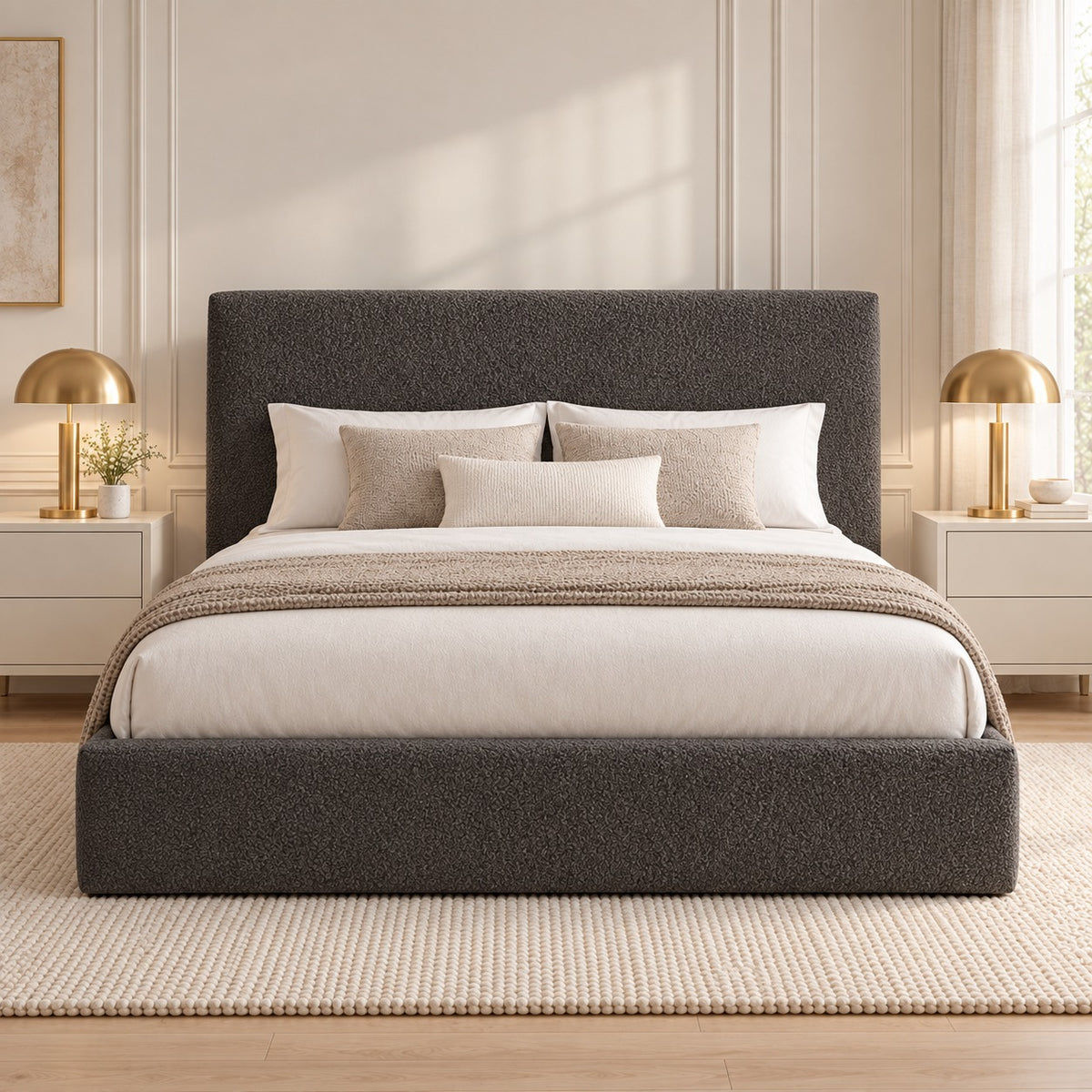 Pierre Boucle Upholstered Bed Frame