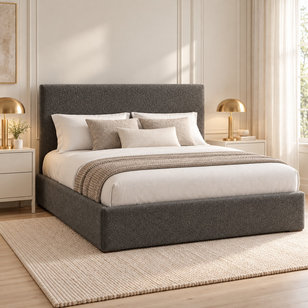 Pierre Boucle Upholstered Bed Frame
