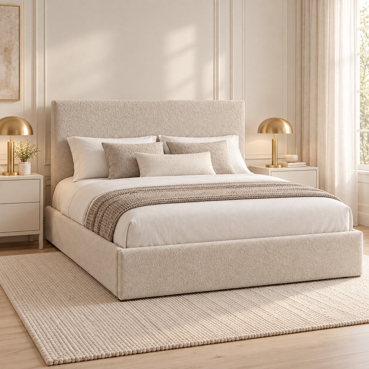 Pierre Boucle Upholstered Bed Frame