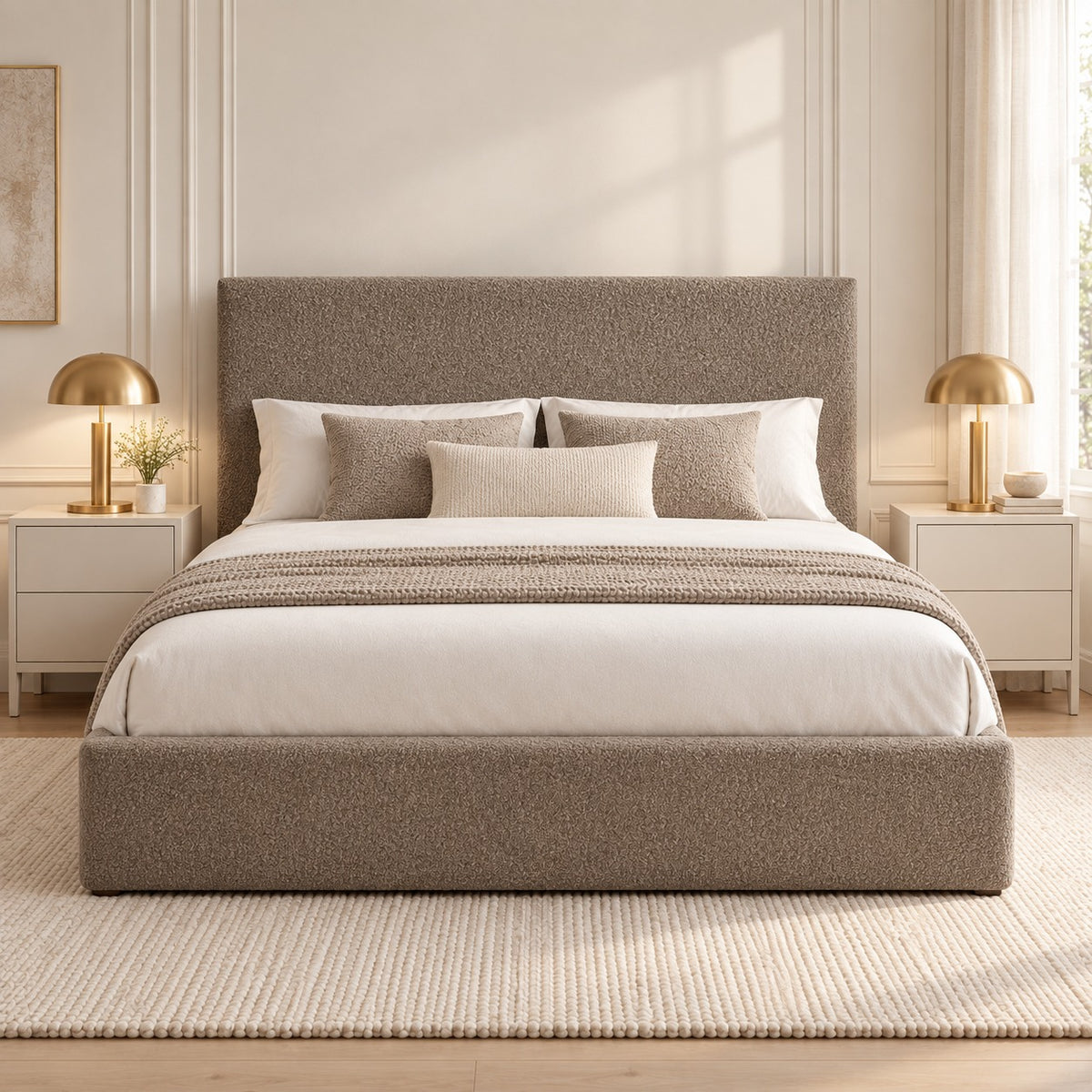 Pierre Boucle Upholstered Bed Frame