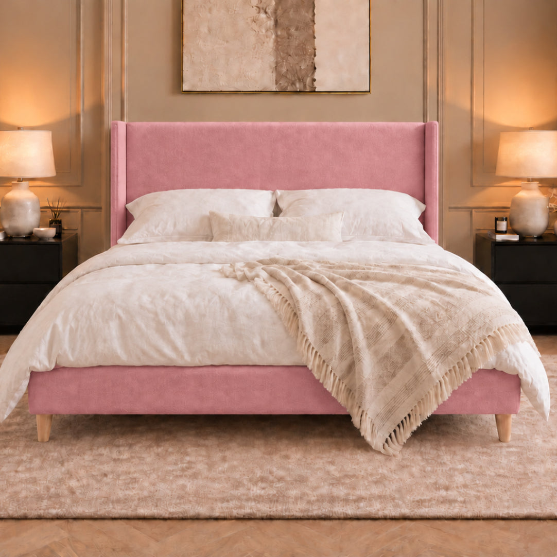 Juliette Boucle Upholstered Bed Frame