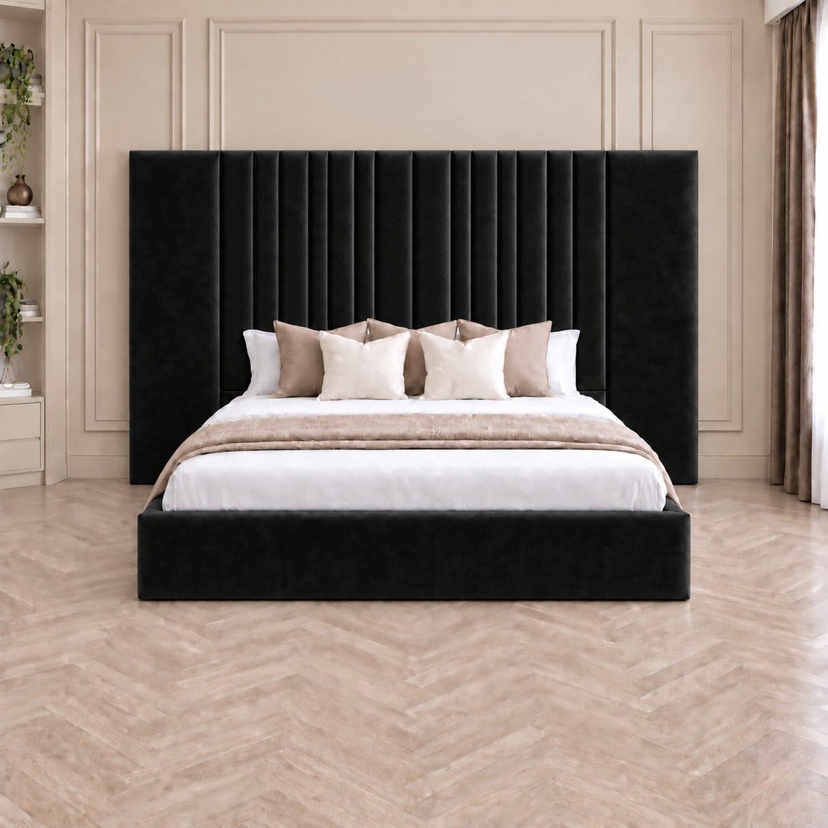 Portofino bed in black, front view