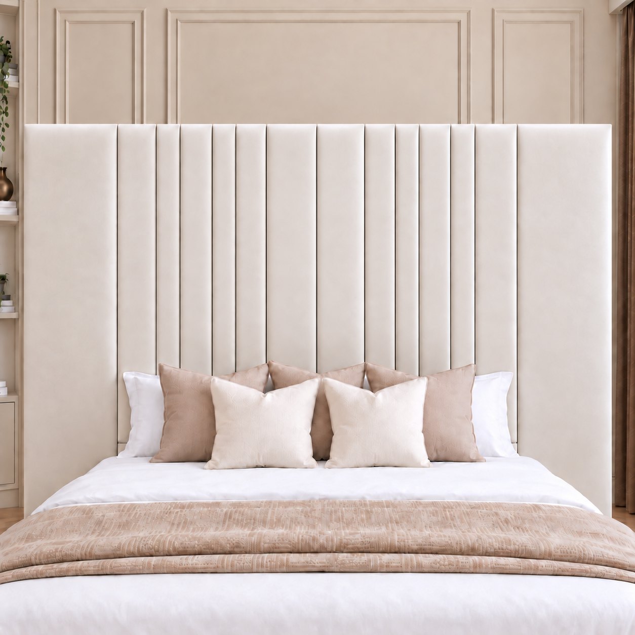 Portofino bed in cream, headboard close-up