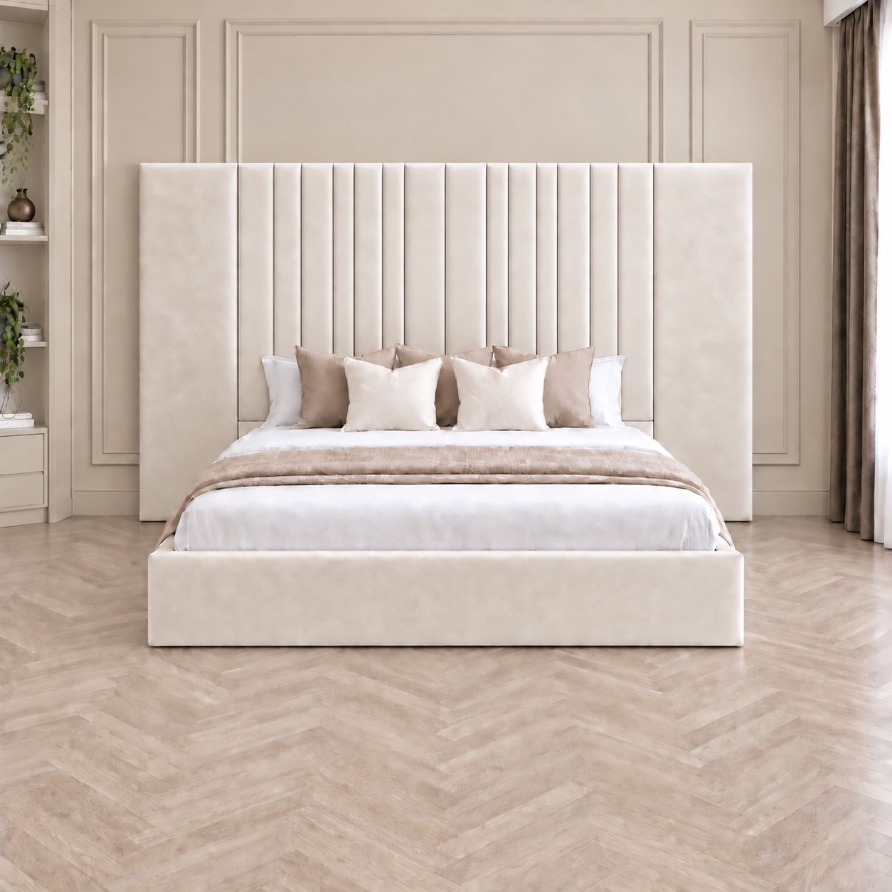 Portofino bed in cream, front view