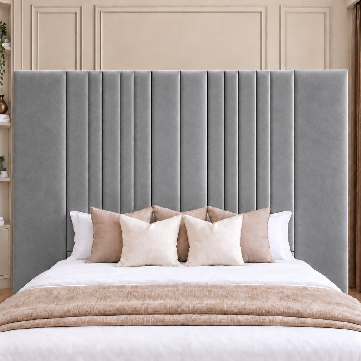 Portofino bed in grey, headboard close-up