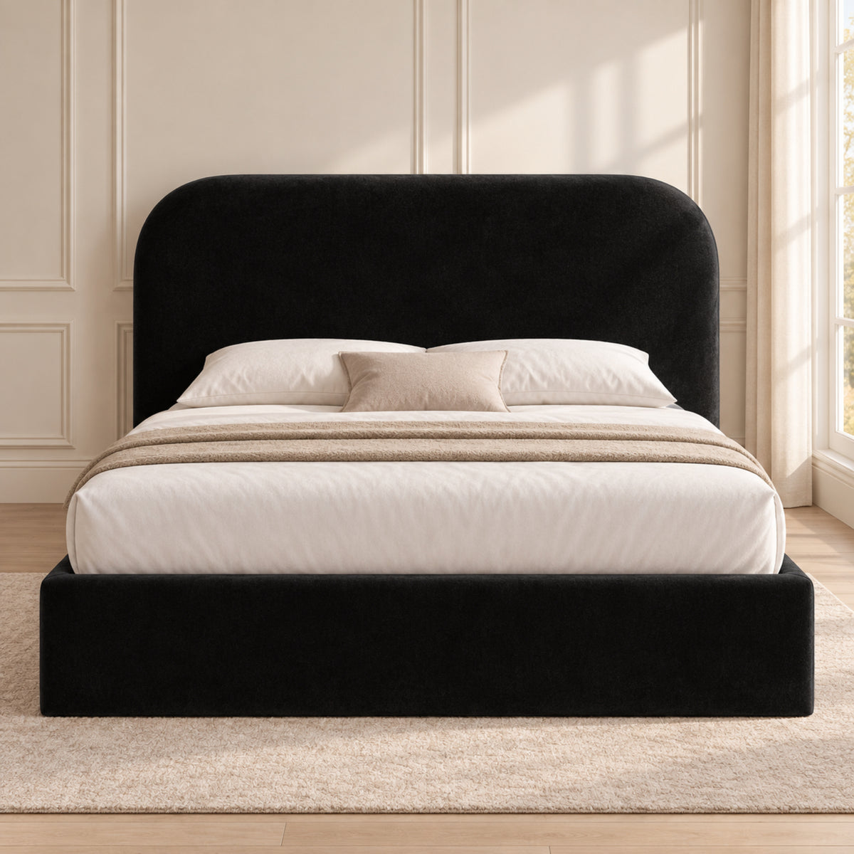 Quincy Boucle Upholstered Bed Frame