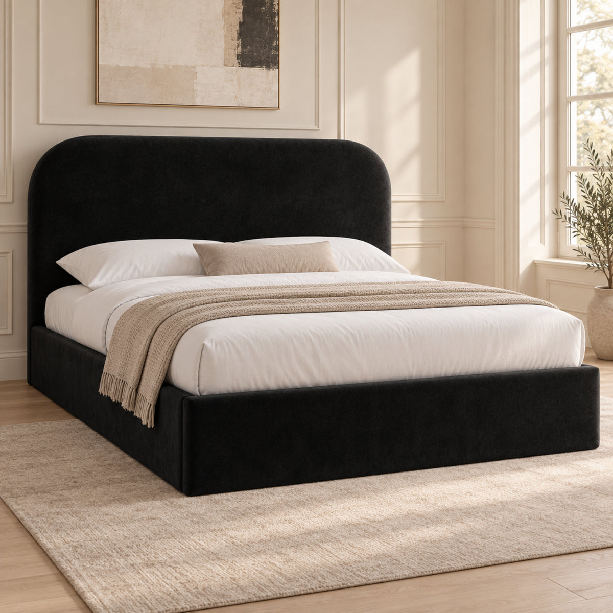 Quincy Boucle Upholstered Bed Frame