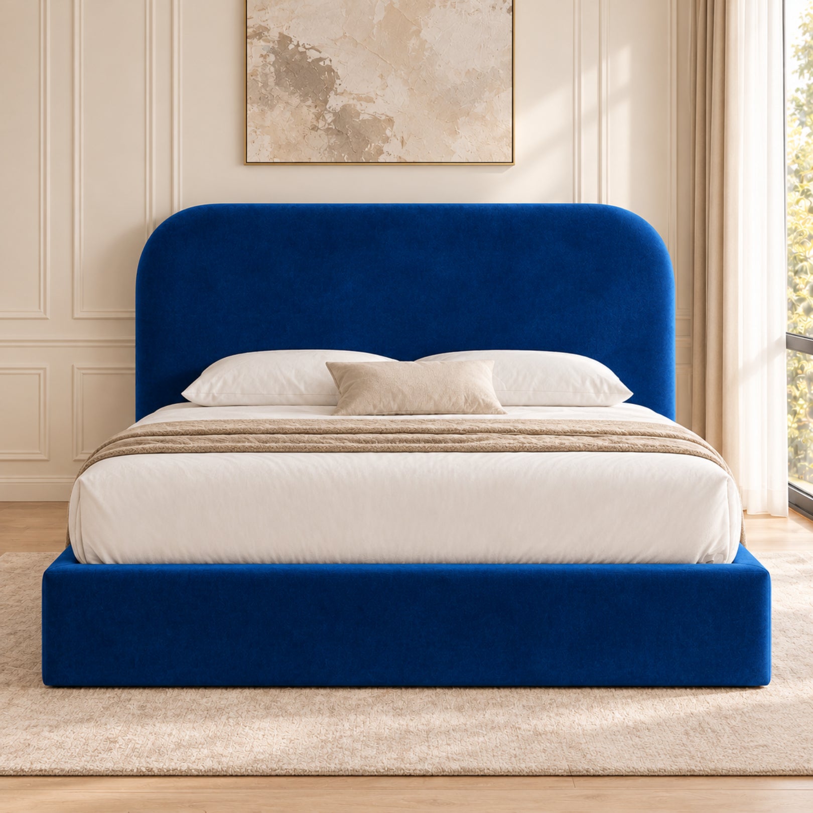 Quincy Boucle Upholstered Bed Frame