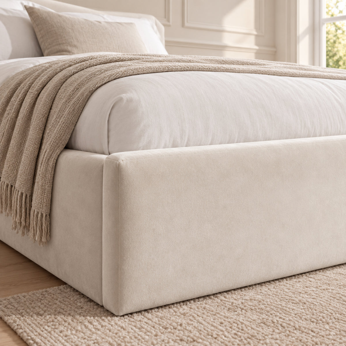 Quincy Boucle Upholstered Bed Frame