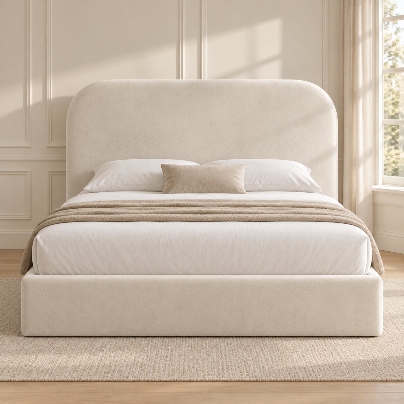 Quincy Boucle Upholstered Bed Frame