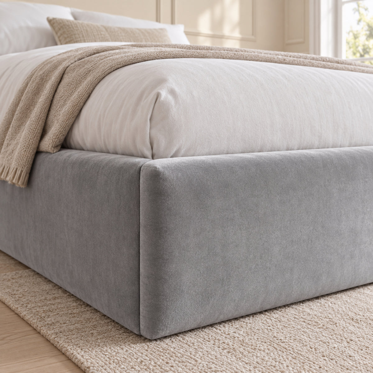 Quincy Boucle Upholstered Bed Frame