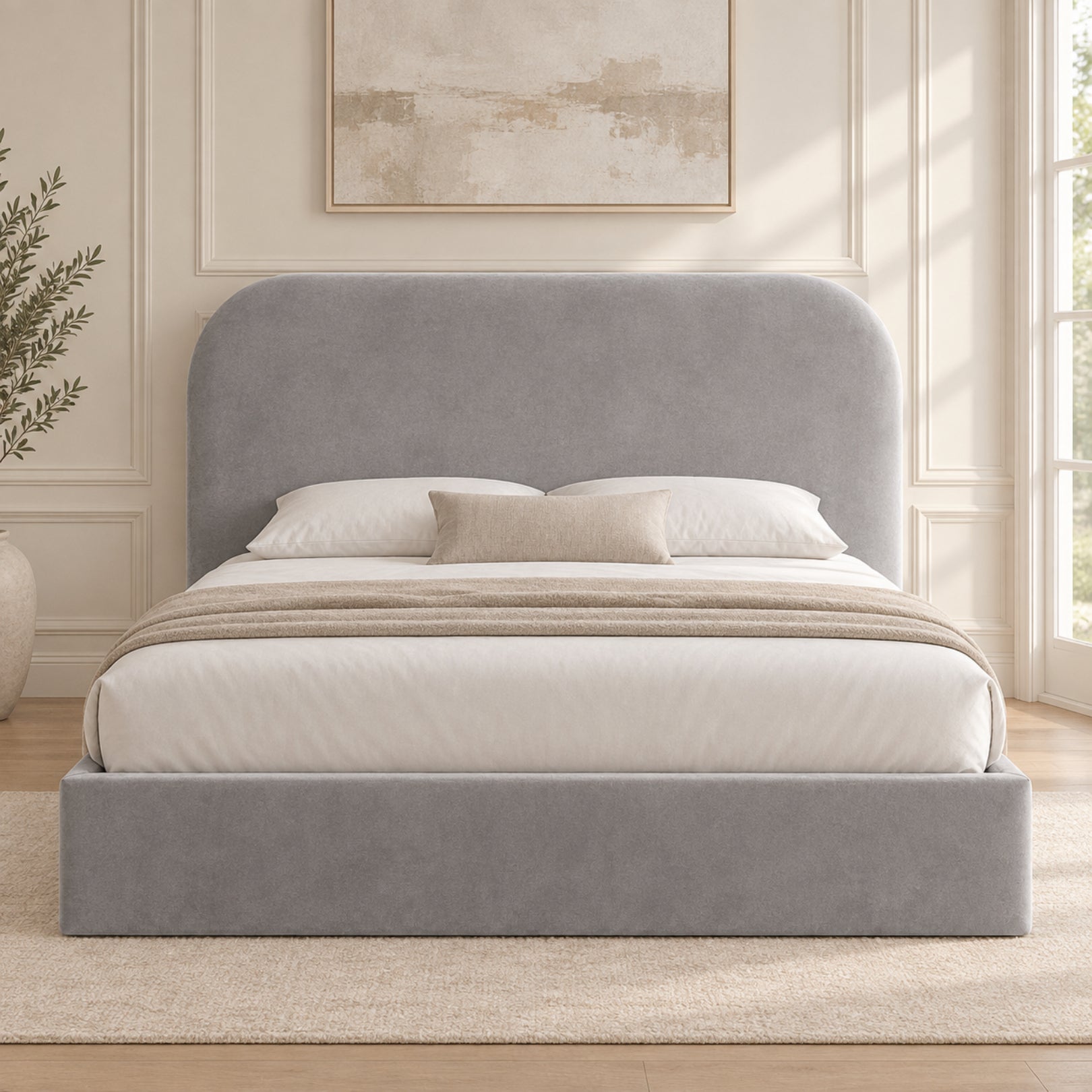 Quincy Boucle Upholstered Bed Frame