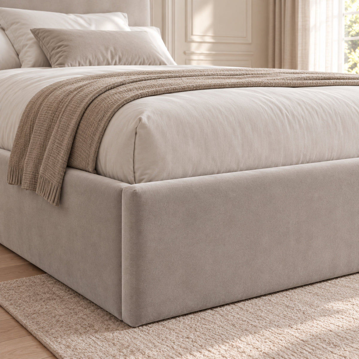 Quincy Boucle Upholstered Bed Frame