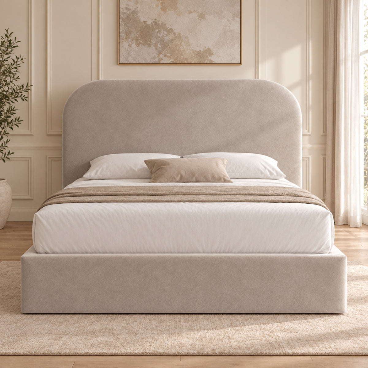 Quincy Boucle Upholstered Bed Frame