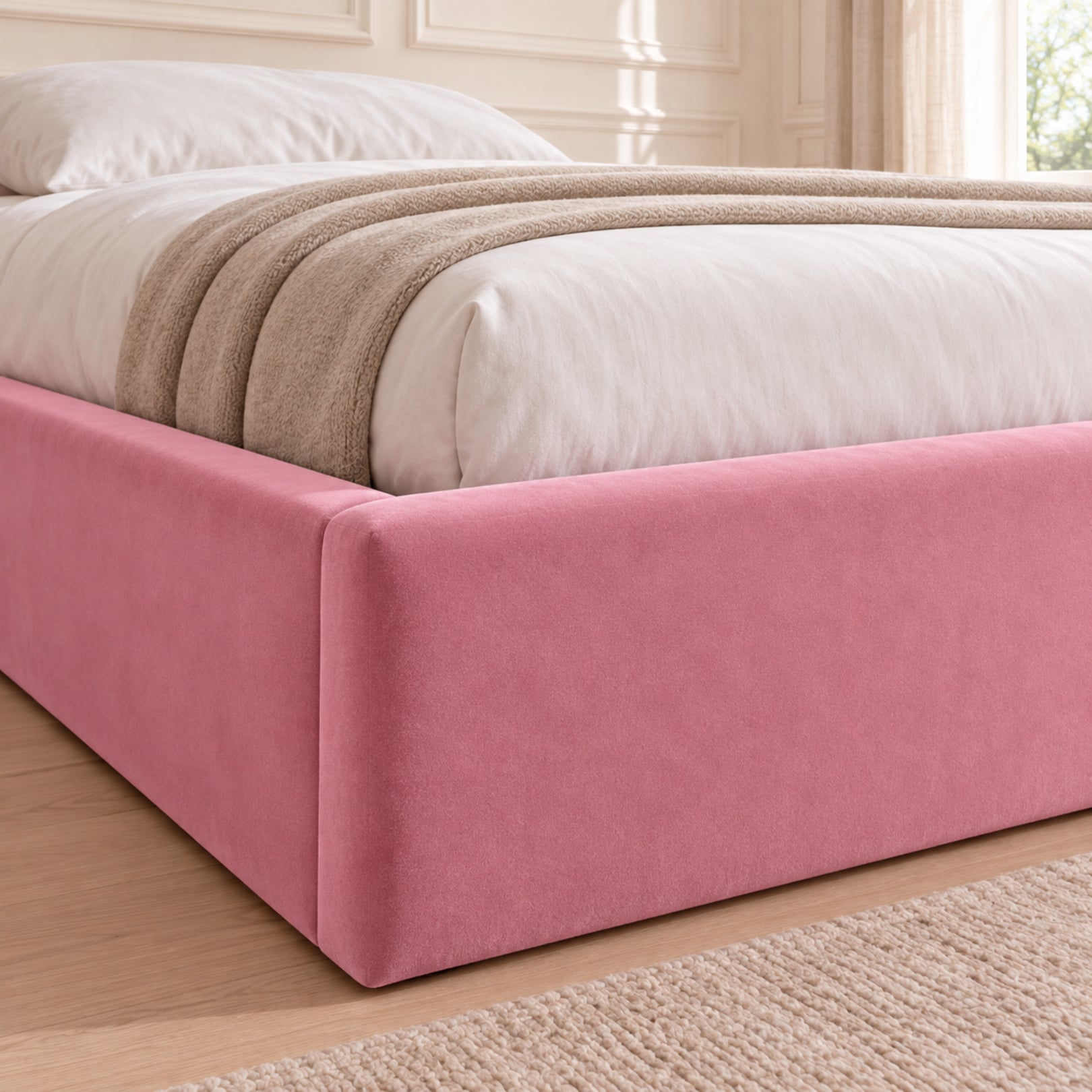 Quincy Boucle Upholstered Bed Frame