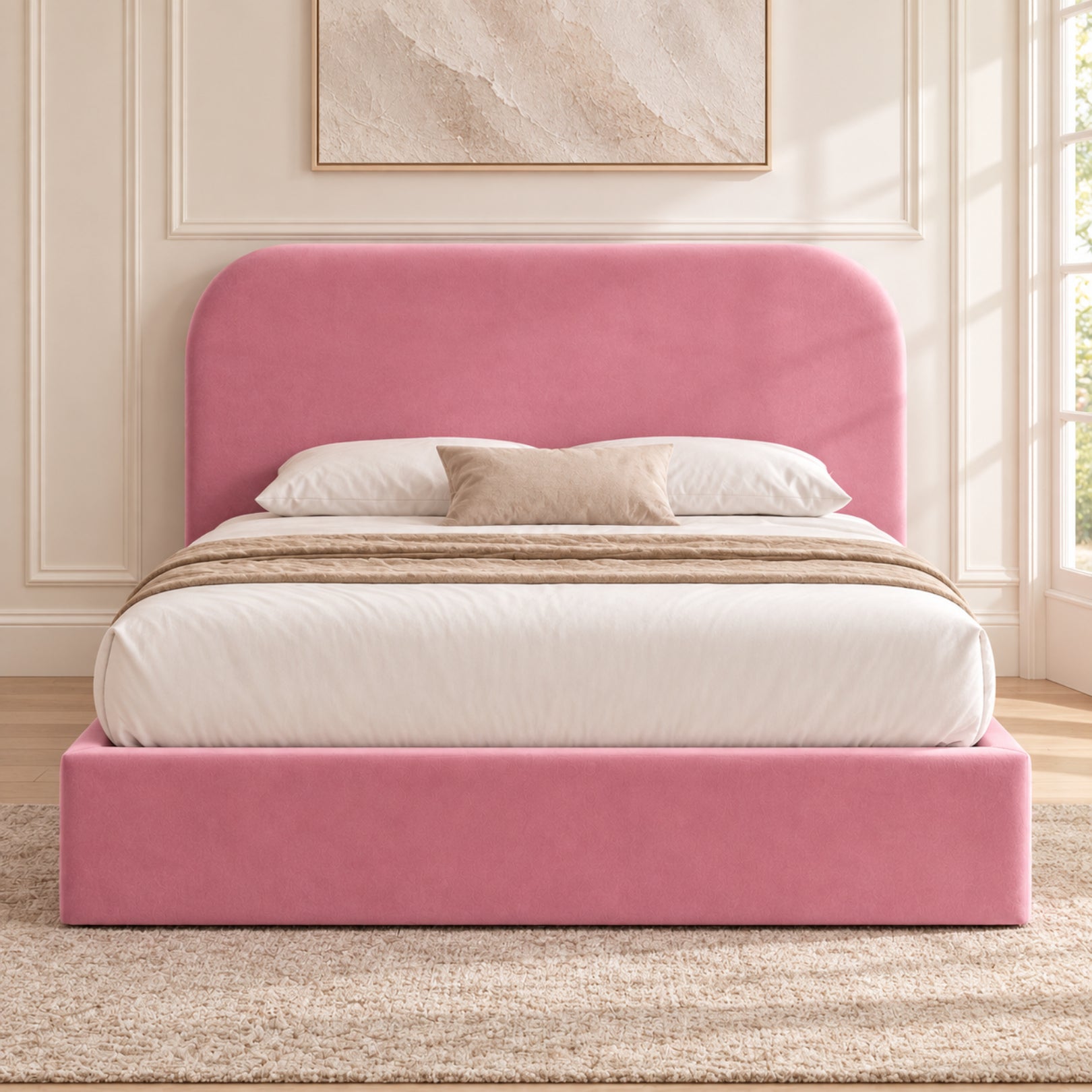 Quincy Boucle Upholstered Bed Frame