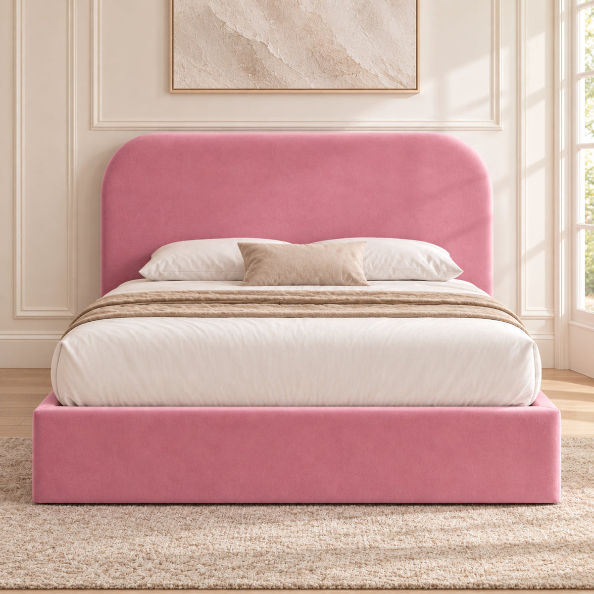 Quincy Boucle Upholstered Bed Frame