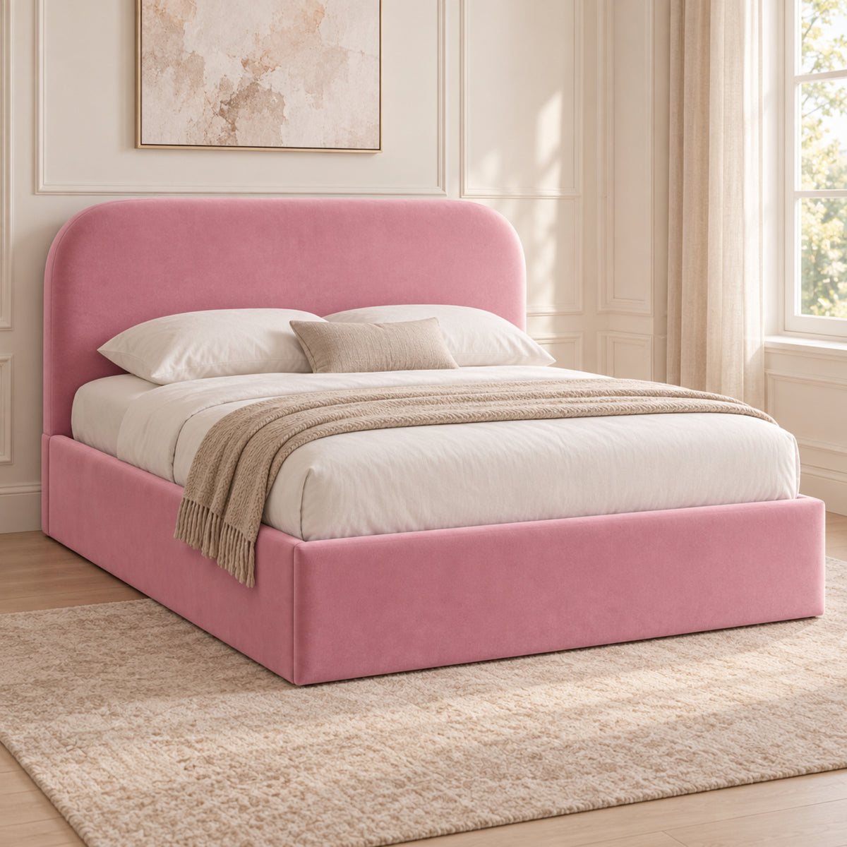 Quincy Boucle Upholstered Bed Frame