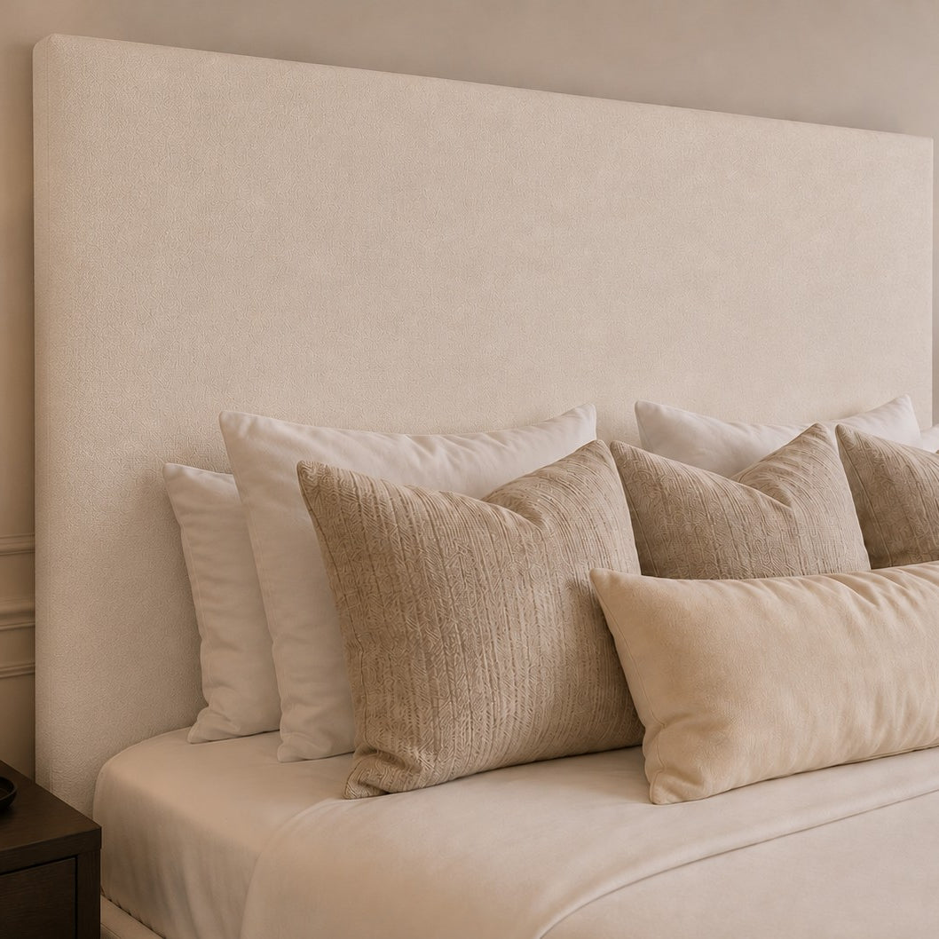 Ravello Plain Tall Headboard Upholstered Bed Frame