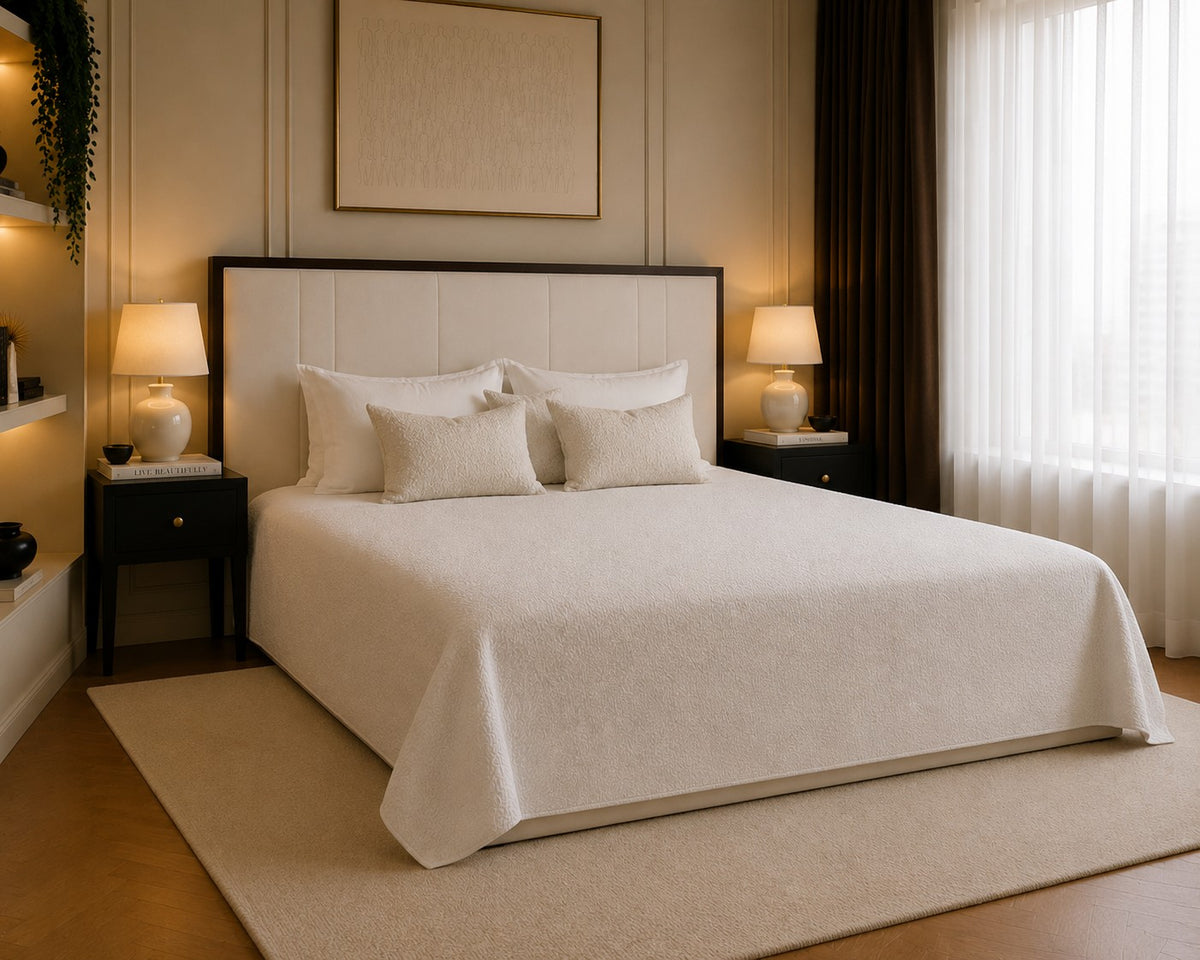 Salerno Metal Framed Vertical Panelled Headboard Upholstered Bed Frame
