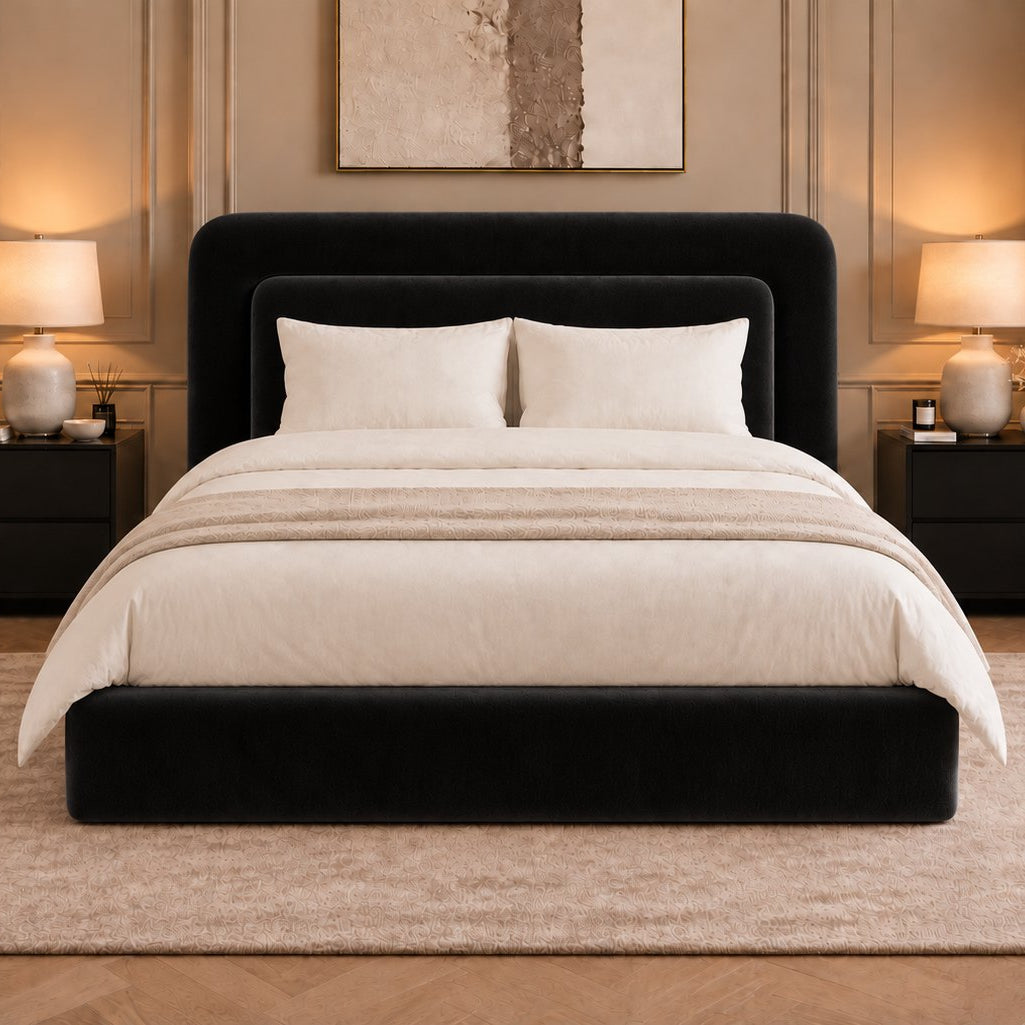 Scilla bed in black, front view