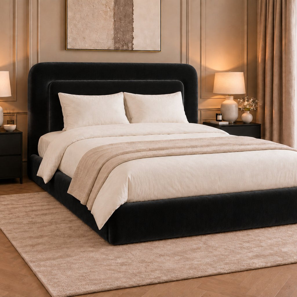 Scilla bed in black, side view