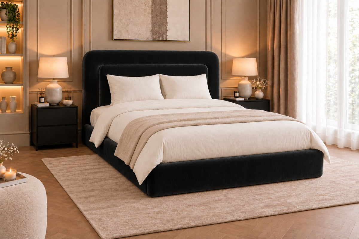 Scilla bed in black, side view