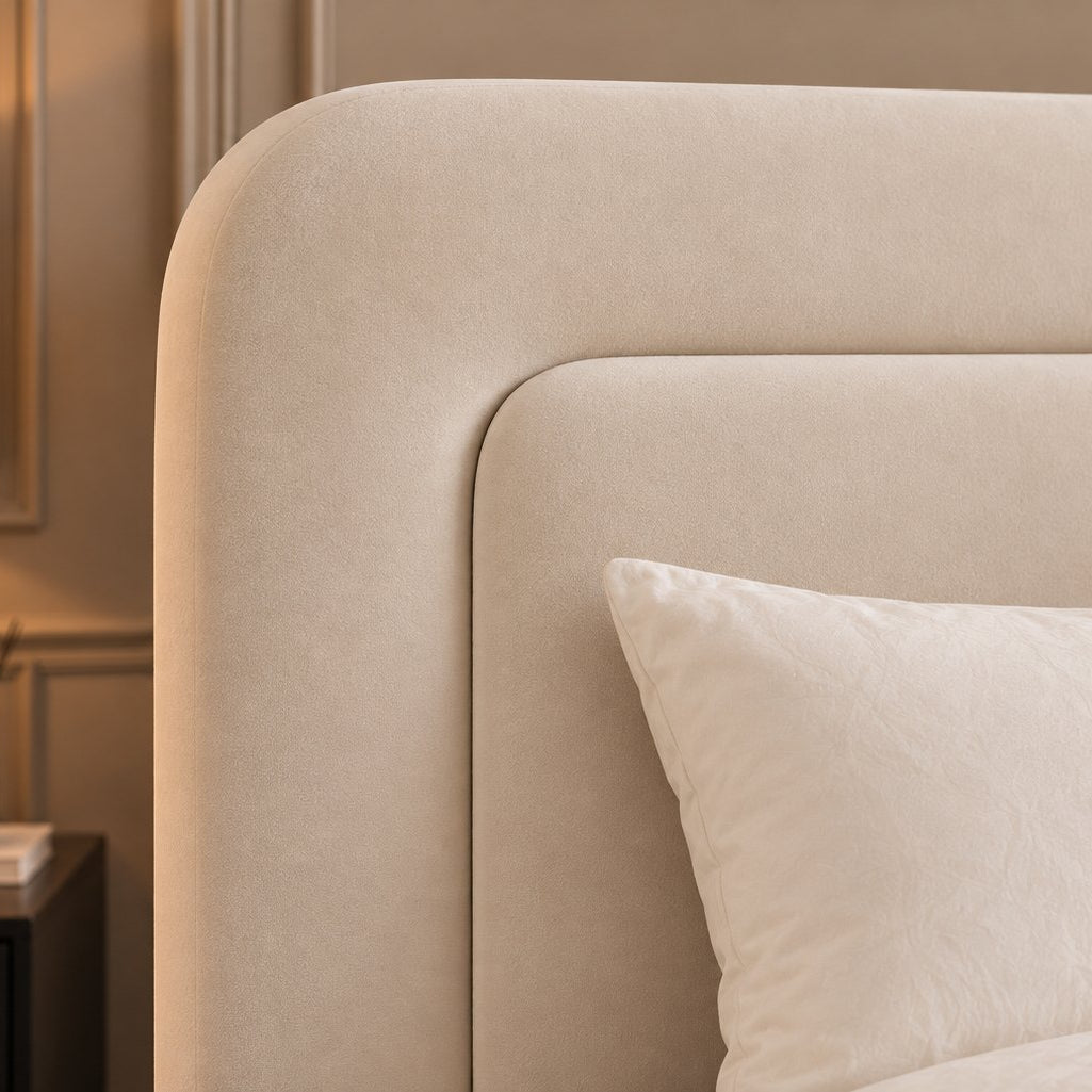 Scilla bed in cream, headboard close-up