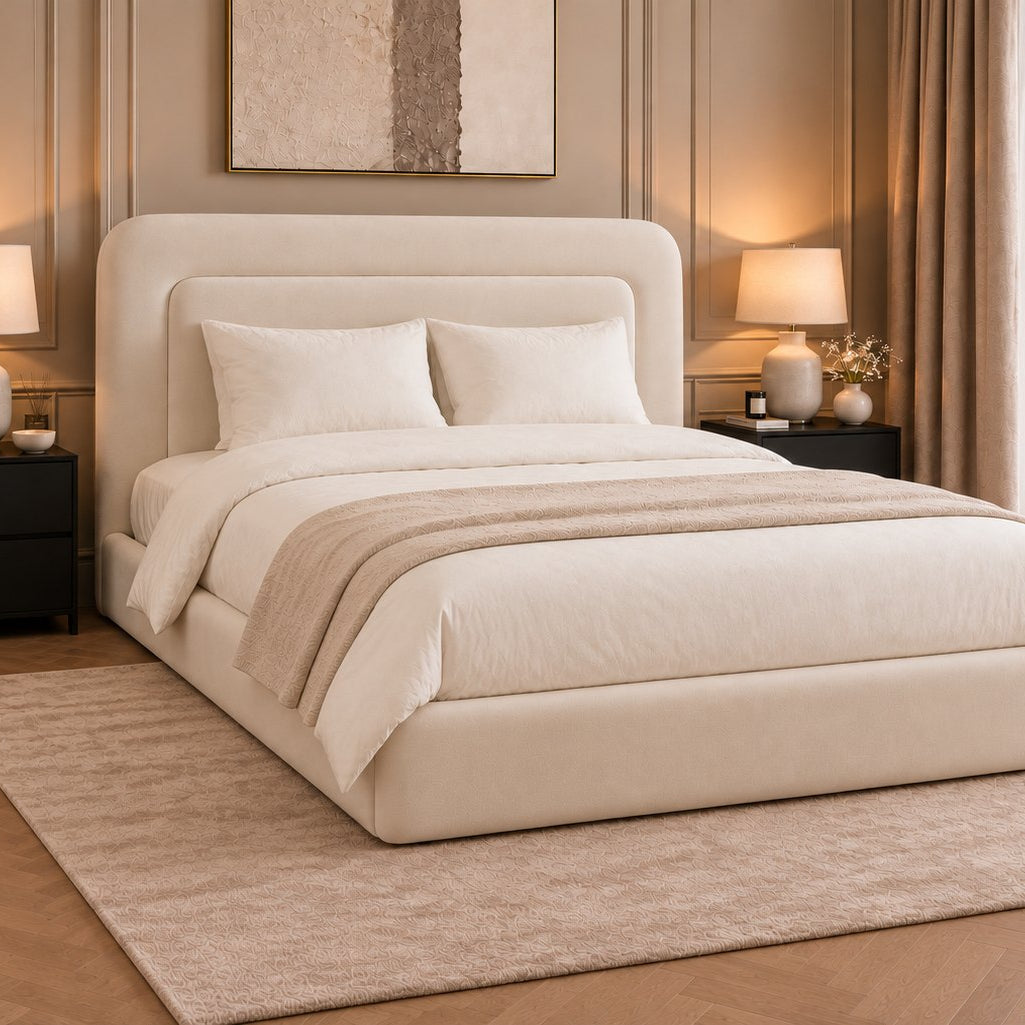 Scilla bed in cream, side view