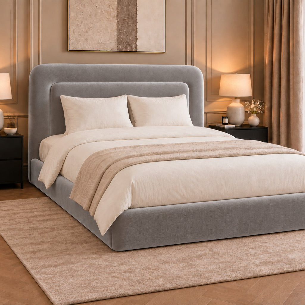 Scilla bed in grey, side view