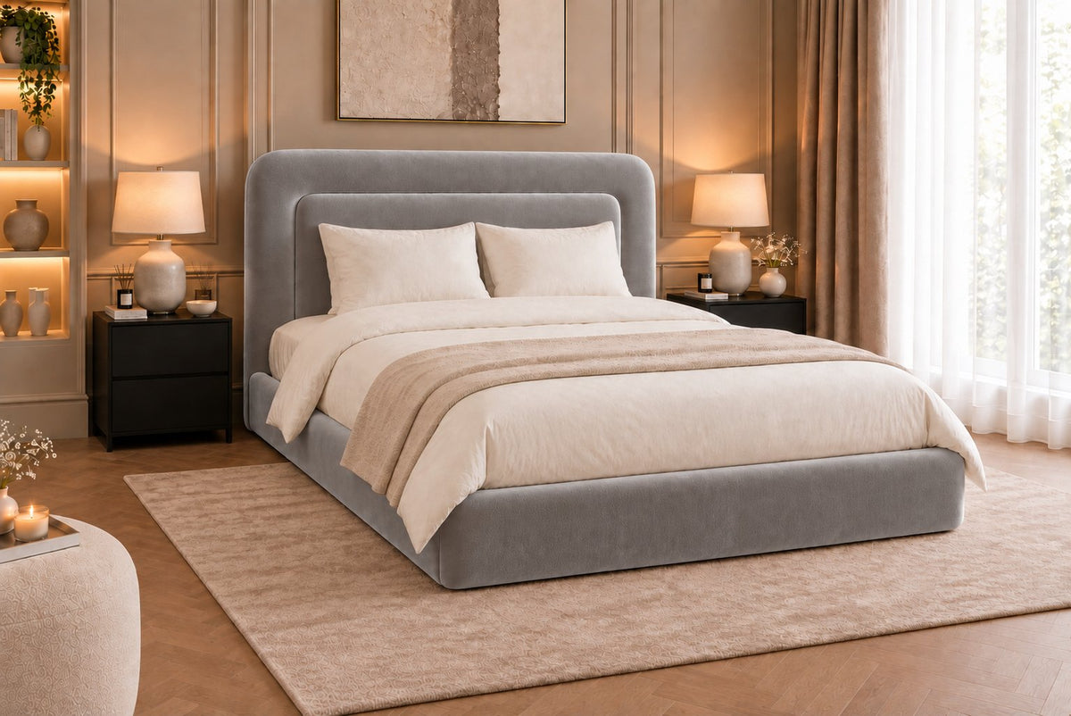 Scilla bed in grey, side view